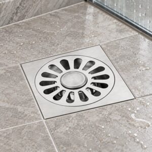 JOMOLA 120 x 120 mm stainless steel floor drain