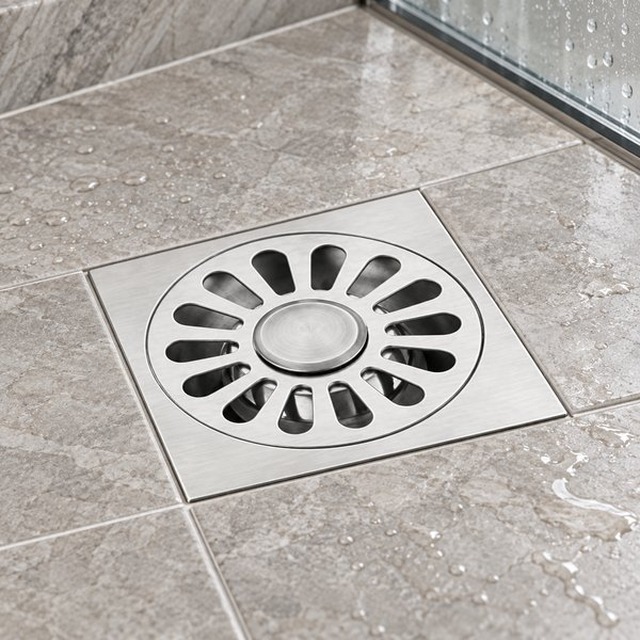 JOMOLA 120 x 120 mm stainless steel floor drain