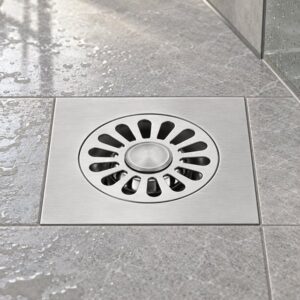 JOMOLA 150 x 150 mm stainless steel floor drain