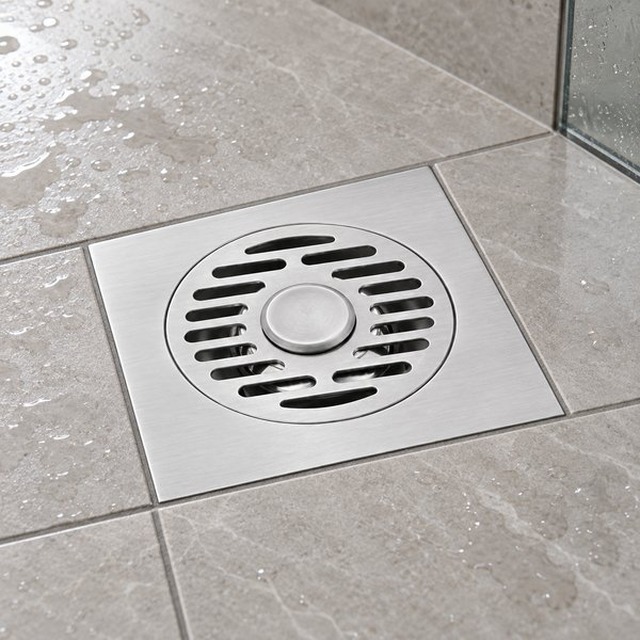 JOMOLA 150 x 150 mm stainless steel floor drain
