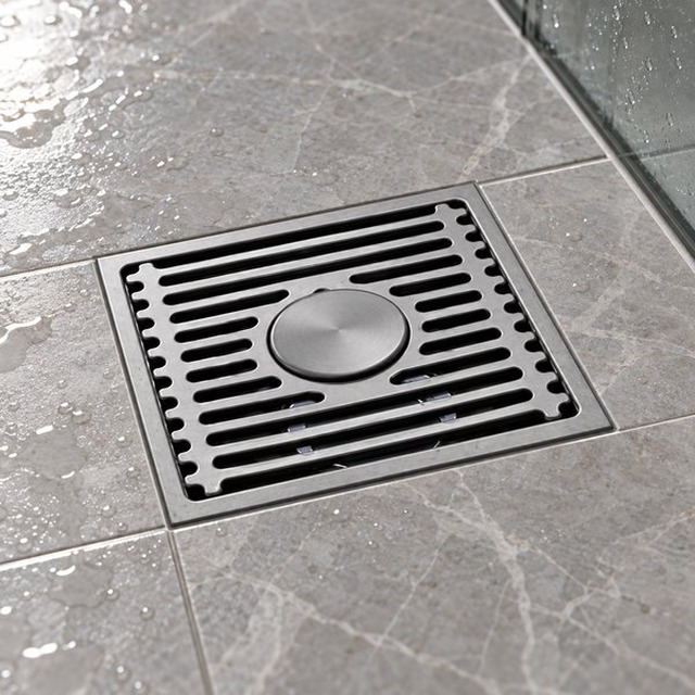 JOMOLA 100 x 100 mm stainless steel floor drain