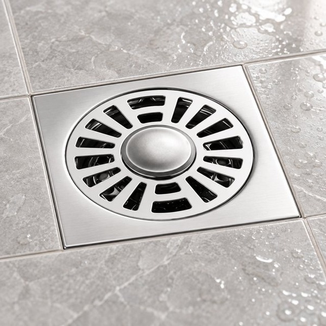 JOMOLA 100 x 100 mm stainless steel floor drain