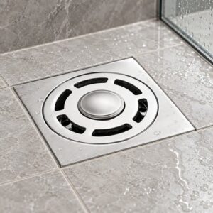 JOMOLA 100 x 100 mm stainless steel floor drain