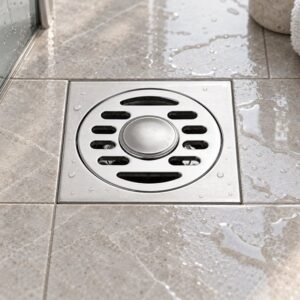JOMOLA 100 x 100 mm stainless steel floor drain