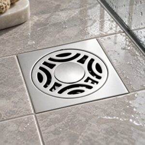 JOMOLA 100 x 100 mm stainless steel floor drain