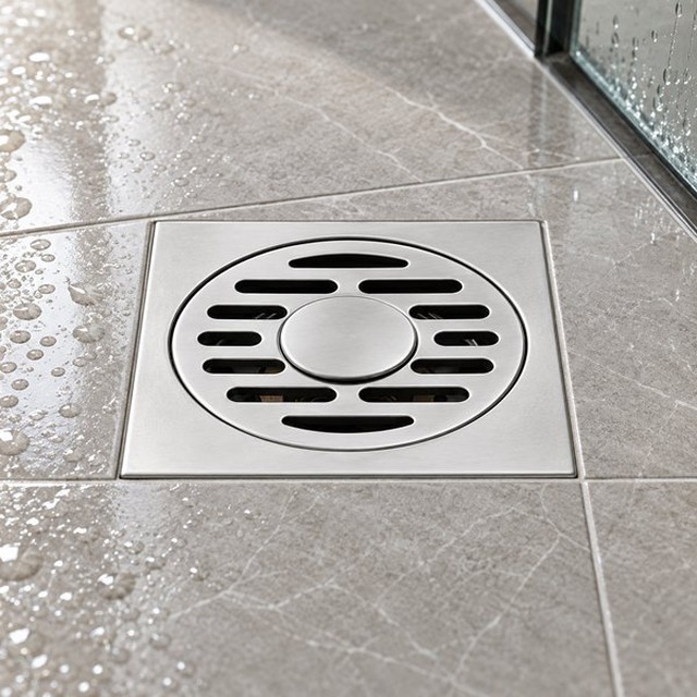 JOMOLA 100 x 100 mm stainless steel floor drain