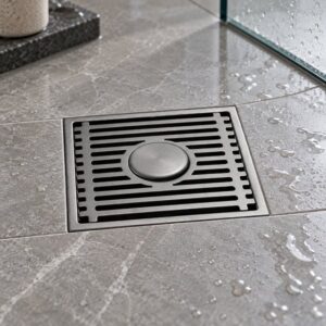 JOMOLA 100 x 100 mm stainless steel floor drain