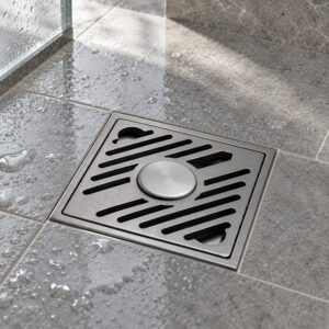 JOMOLA 100 x 100 mm stainless steel floor drain