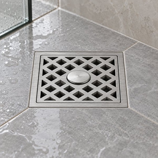 JOMOLA 100 x 100 mm stainless steel floor drain