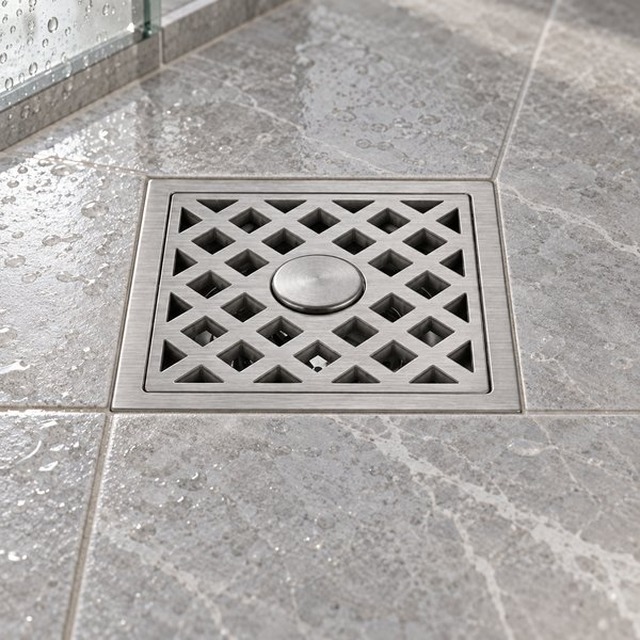 JOMOLA 120 x 120 mm stainless steel floor drain