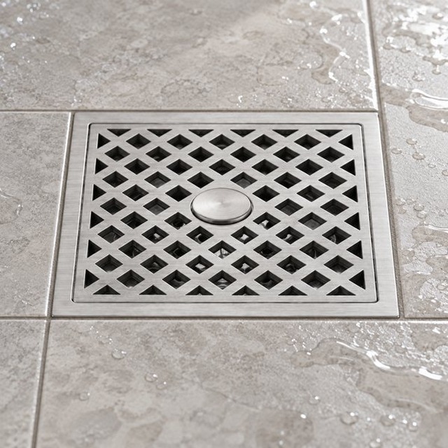 JOMOLA 150 x 150 mm stainless steel floor drain