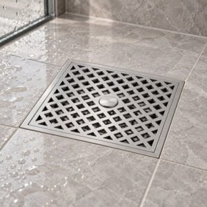 JOMOLA 200 x 200 mm stainless steel floor drain
