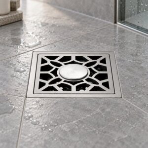 JOMOLA 100 x 100 mm stainless steel floor drain