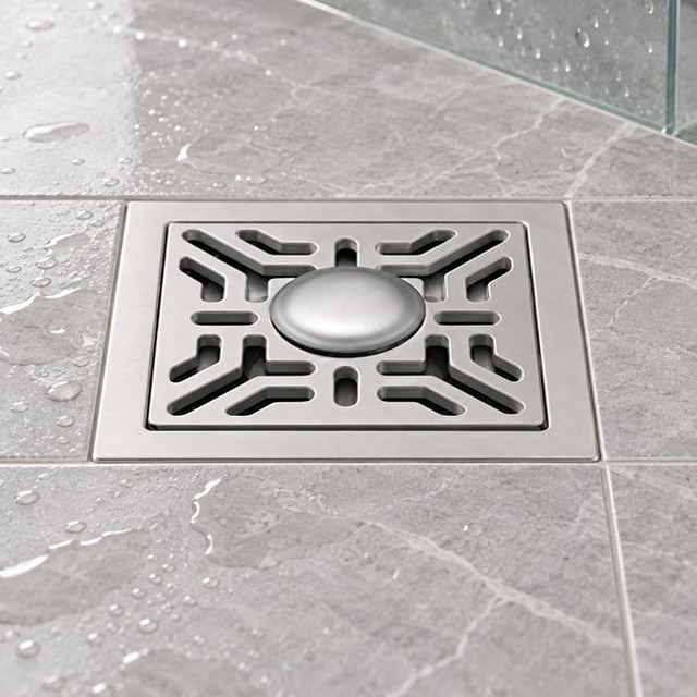 JOMOLA 100 x 100 mm stainless steel floor drain