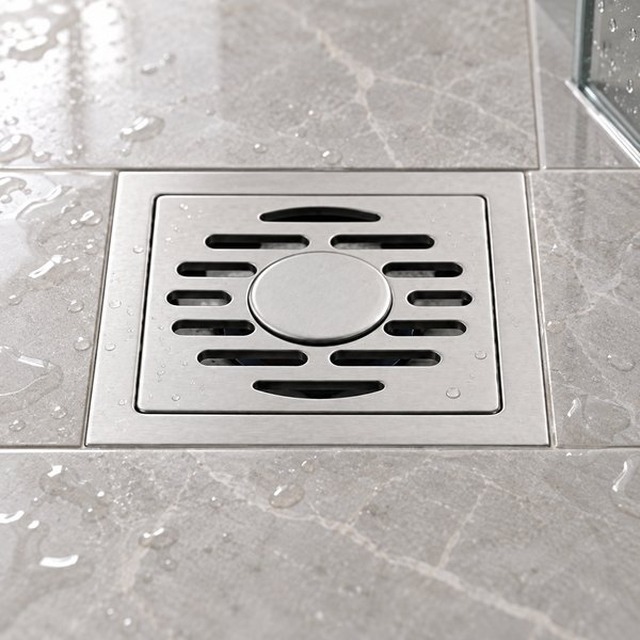 JOMOLA 100 x 100 mm stainless steel floor drain