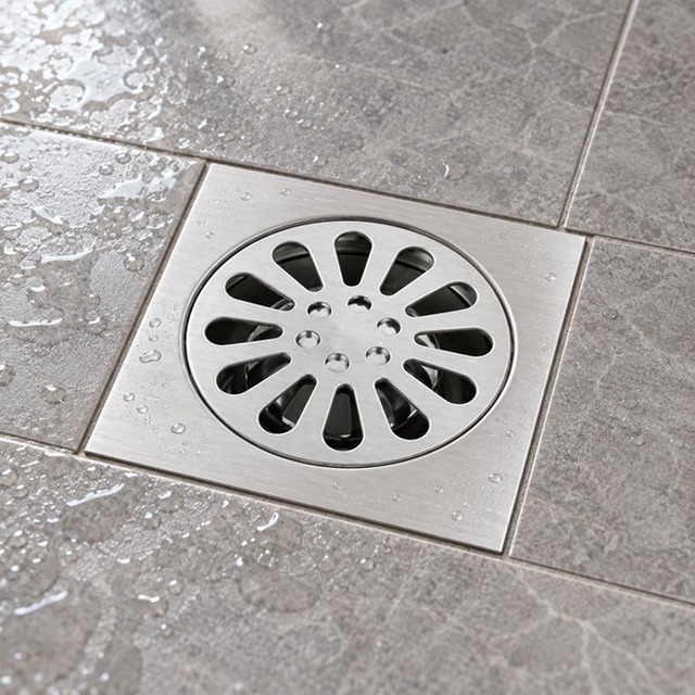 JOMOLA 100 x 100 mm stainless steel floor drain