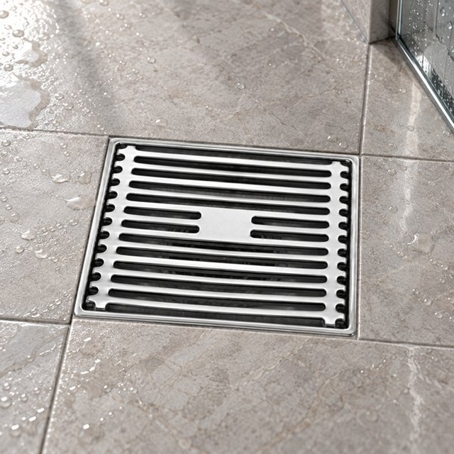 JOMOLA 100 x 100 mm stainless steel floor drain