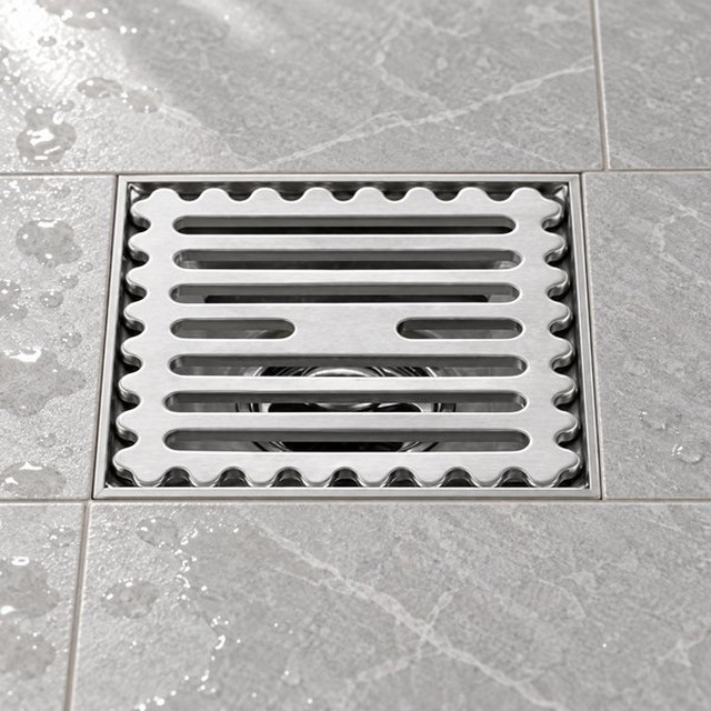 JOMOLA 100 x 100 mm stainless steel floor drain