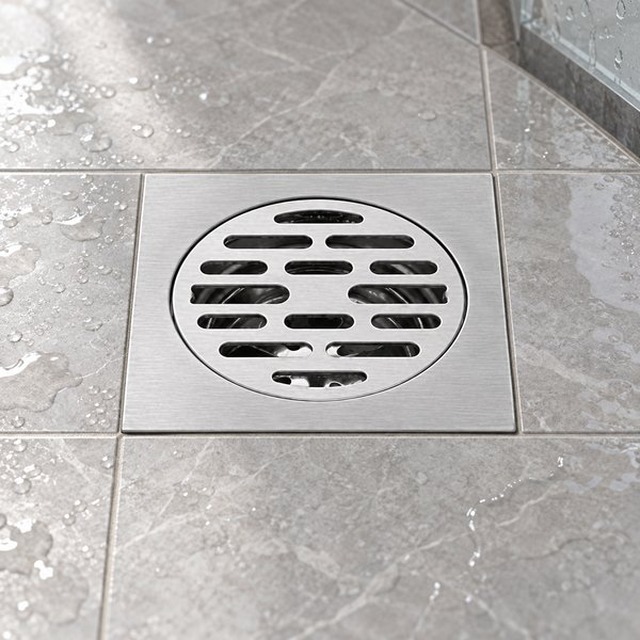 JOMOLA 100 x 100 mm stainless steel floor drain