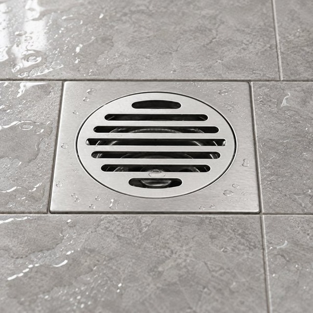 JOMOLA 100 x 100 mm stainless steel floor drain