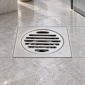 JOMOLA 100 x 100 mm stainless steel floor drain