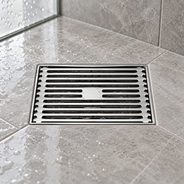 JOMOLA 120 x 120 mm stainless steel floor drain