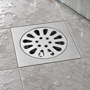 JOMOLA 100 x 100 mm stainless steel floor drain