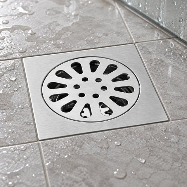 JOMOLA 100 x 100 mm stainless steel floor drain