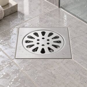 JOMOLA 100 x 100 mm stainless steel floor drain