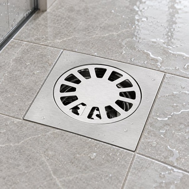 JOMOLA 100 x 100 mm stainless steel floor drain