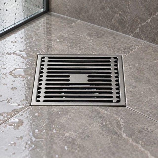 JOMOLA 100 x 100 mm stainless steel floor drain