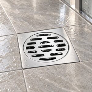 JOMOLA 100 x 100 mm stainless steel floor drain