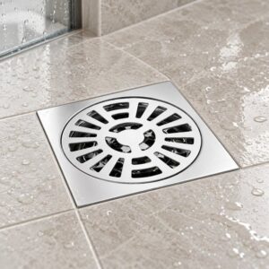 JOMOLA 100 x 100 mm stainless steel floor drain