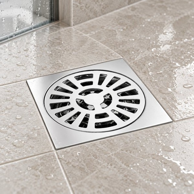 JOMOLA 100 x 100 mm stainless steel floor drain