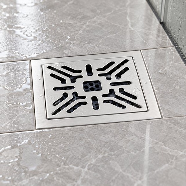 JOMOLA 150 x 150 mm stainless steel floor drain