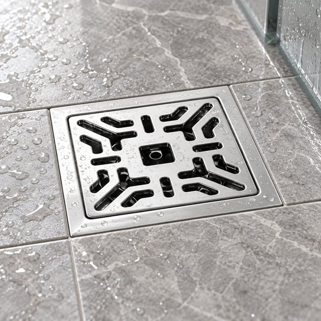 JOMOLA 100 x 100 mm stainless steel floor drain