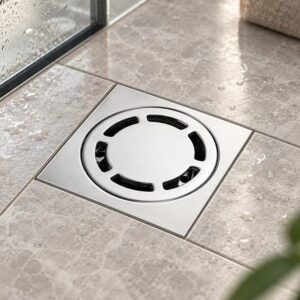 JOMOLA 100 x 100 mm stainless steel floor drain