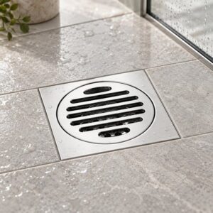 JOMOLA 100 x 100 mm stainless steel floor drain