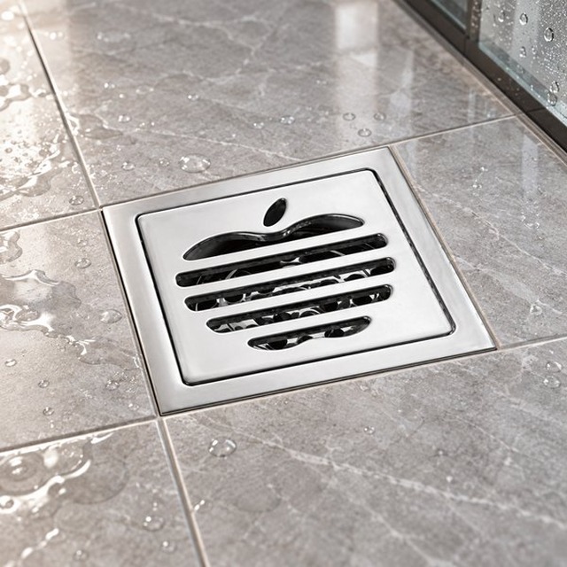 JOMOLA 100 x 100 mm stainless steel floor drain