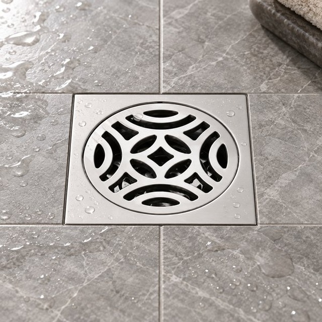 JOMOLA 100 x 100 mm stainless steel floor drain