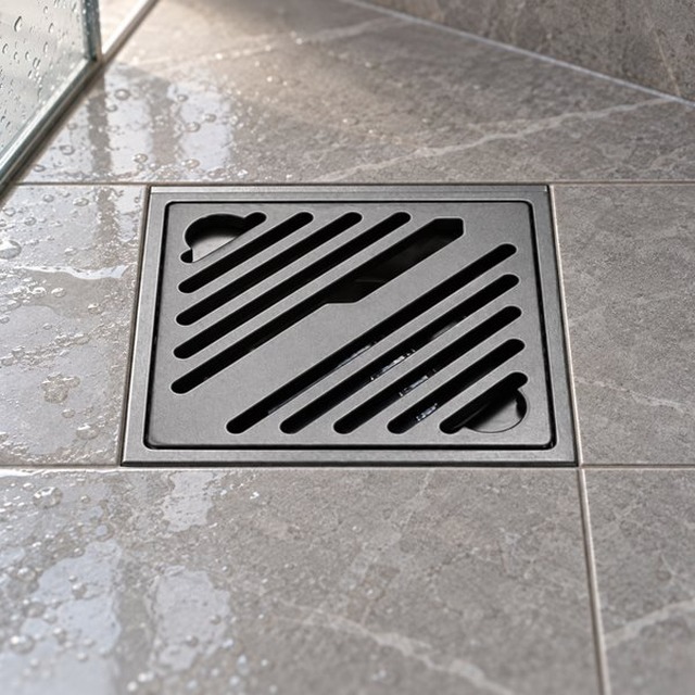 JOMOLA 100 x 100 mm stainless steel floor drain