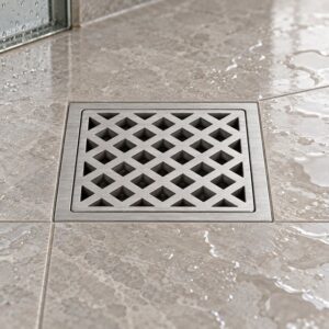 JOMOLA 100 x 100 mm stainless steel floor drain