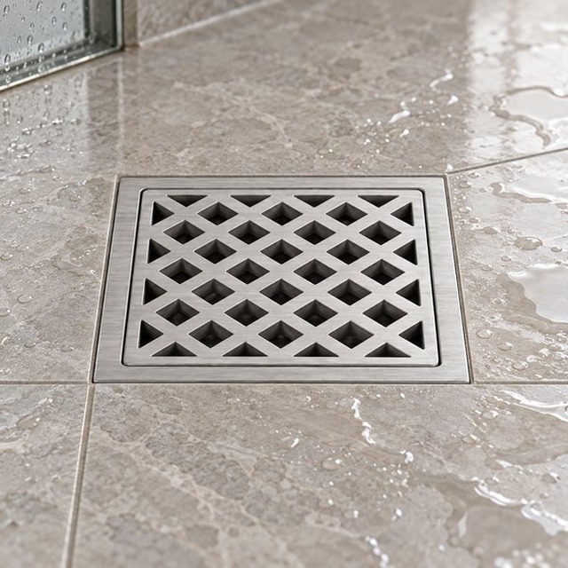 JOMOLA 100 x 100 mm stainless steel floor drain