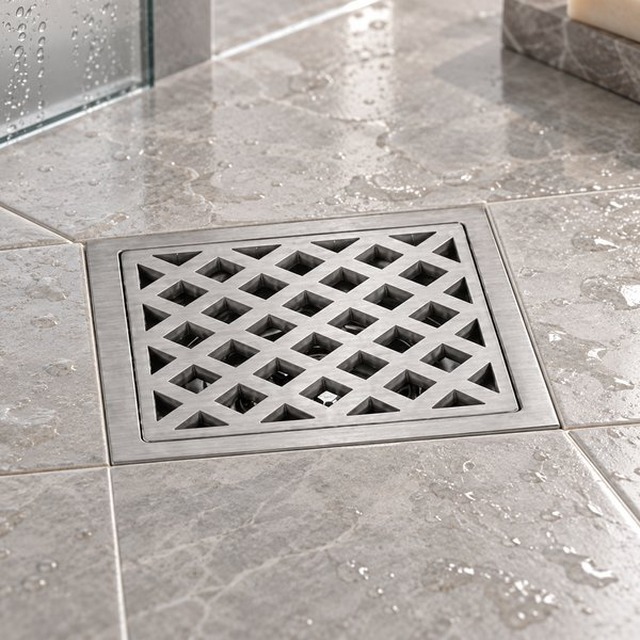 JOMOLA 120 x 120 mm stainless steel floor drain