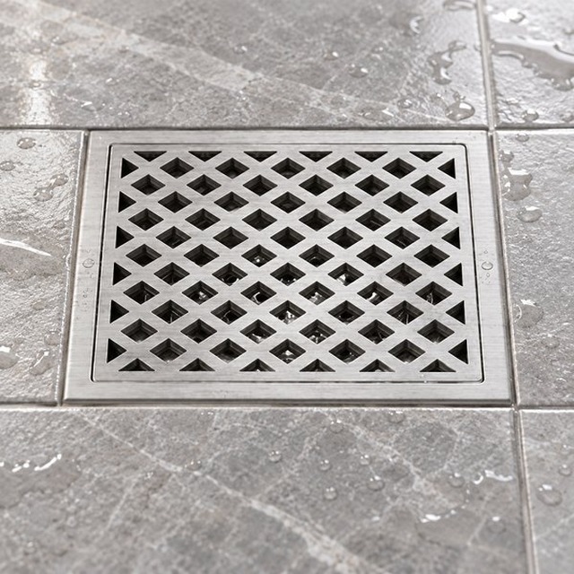 JOMOLA 150 x 150 mm stainless steel floor drain