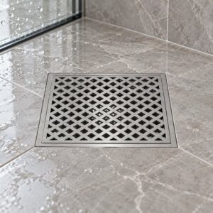 JOMOLA 300 x 300 mm stainless steel floor drain