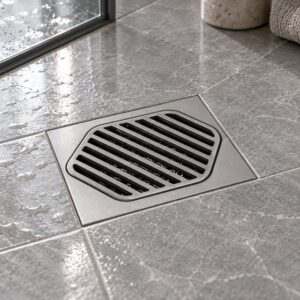 JOMOLA 100 x 100 mm stainless steel floor drain