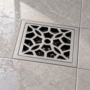 JOMOLA 100 x 100 mm stainless steel floor drain