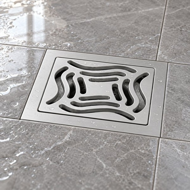 JOMOLA 100 x 100 mm stainless steel floor drain