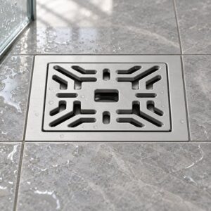 JOMOLA 100 x 100 mm stainless steel floor drain